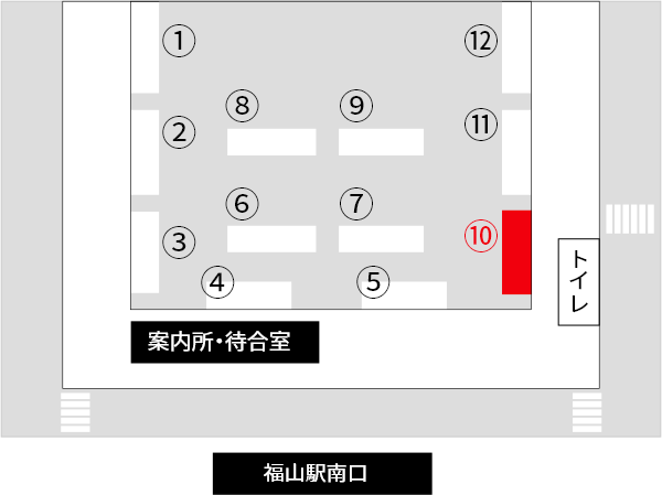 無料バス乗り場の図